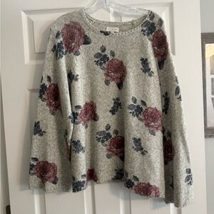 Lucky Brand Floral Knit Sweater XL